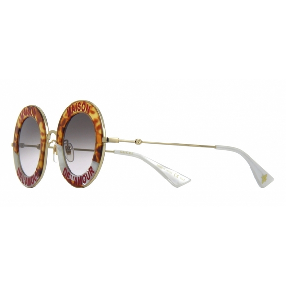 NEW GUCCI ROUND SUNGLASSES GG0113S 010 GUCCI UNISEX EYEWEAR LIMITED EYEWEAR - Picture 6 of 8